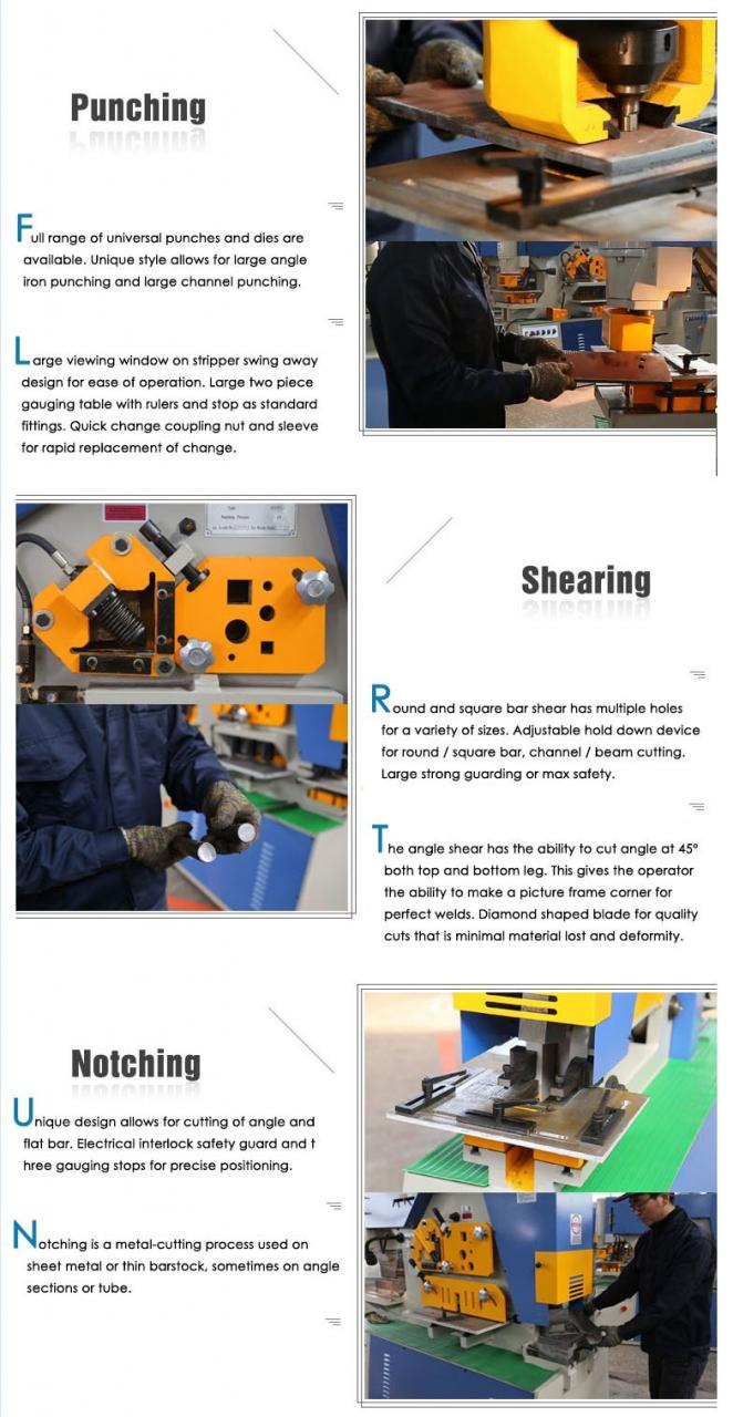 Хидравличен Ironworker 25 тона ръчни инструменти Хидравлична комбинирана машина за щанцоване и рязане