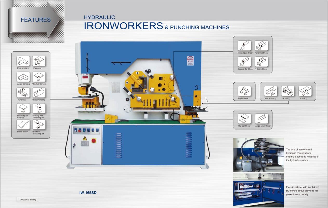 Metal Hydraulic IronWorker Machine Punching And Shearing Machine Метална хидравлична машина IronWorker Машина за щанцоване и рязане